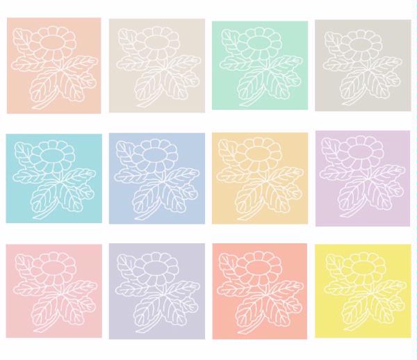<b>SPECIAL Digital White Work Daisy <b>All 12 Sets 4 Sizes-48 x A4