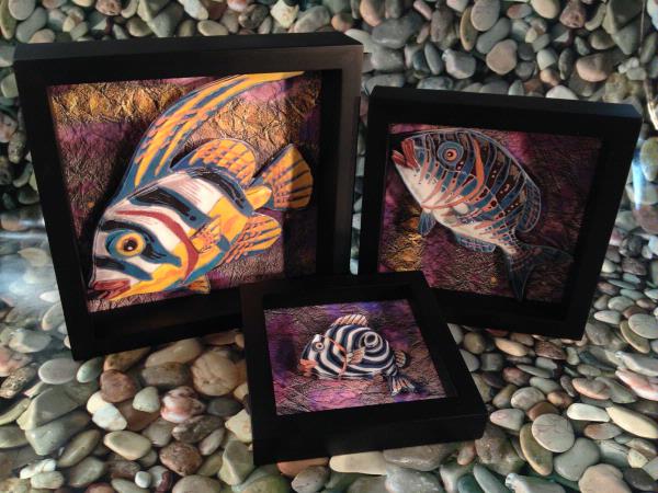 Mosaic Fish Project Black Frame Download Set - 9 x A4 Pages