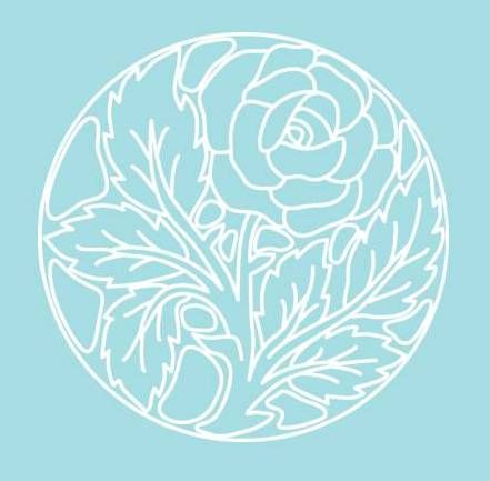Digital White Work Circular Rose <b>Blue 4 Sizes - 4 x A4 Sheets Download