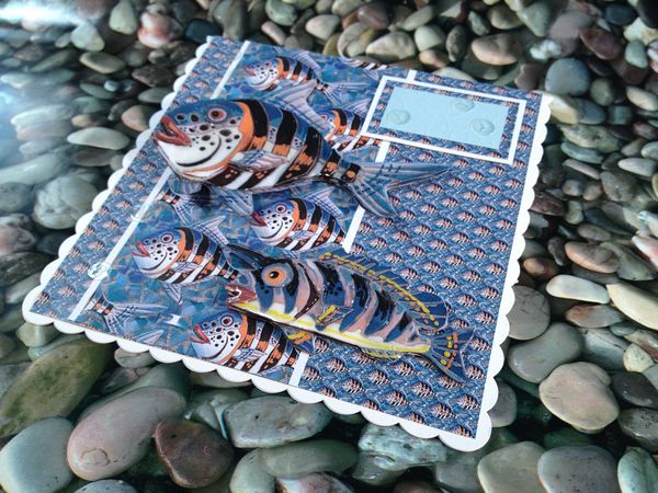 Mosaic Fish Project Card Download Set - 7 x A4 Pages