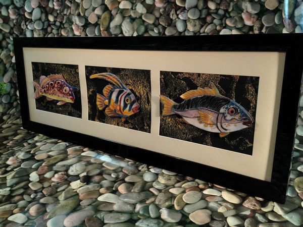 Mosaic Fish Project Long Frame Download Set - 7 x A4 Pages