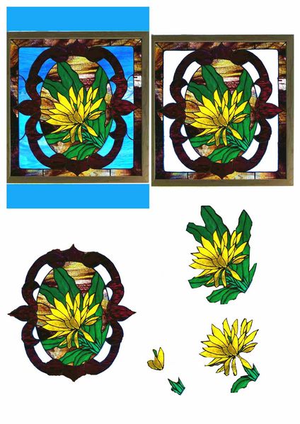 Stained Glass Effect Set 19 Decoupage - 1 x A4 Page to DOWNLOAD