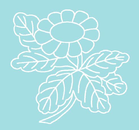 Digital White Work Daisy <b>Mid Blue 4 Sizes - 4 x A4 Sheets Download