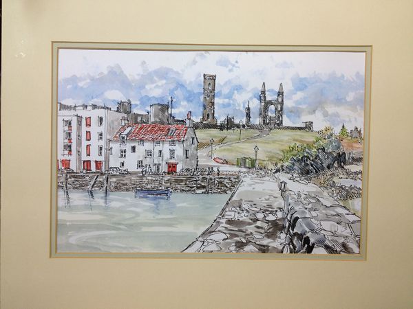 Frank Watson - St Andrews Harbour - A4 Hand Finished Print