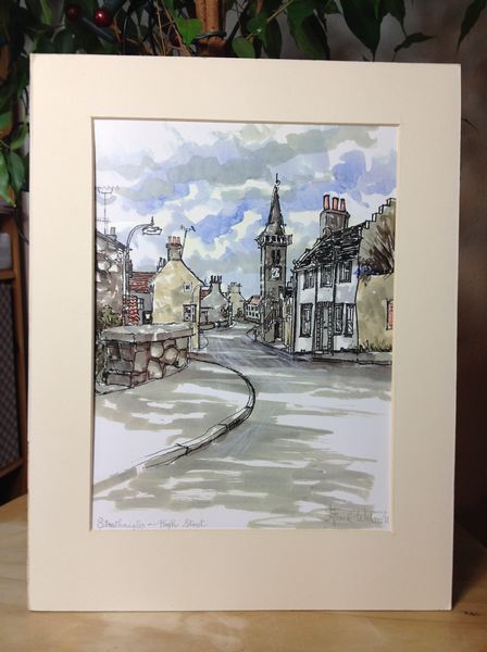 Frank Watson - Strathmiglo High Street - A4 Hand Finished Print